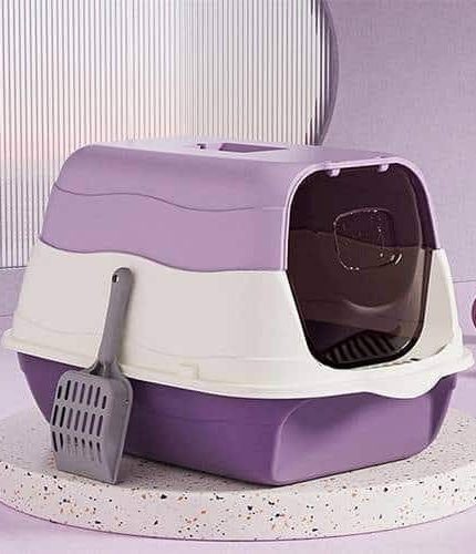 صحن فضلات مغلق للقطط صغير بالوان مختلفة