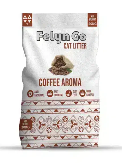 فلاين قو رمل للقطط بنتونيت عالي التكتل برائحة القهوه 20 كج
