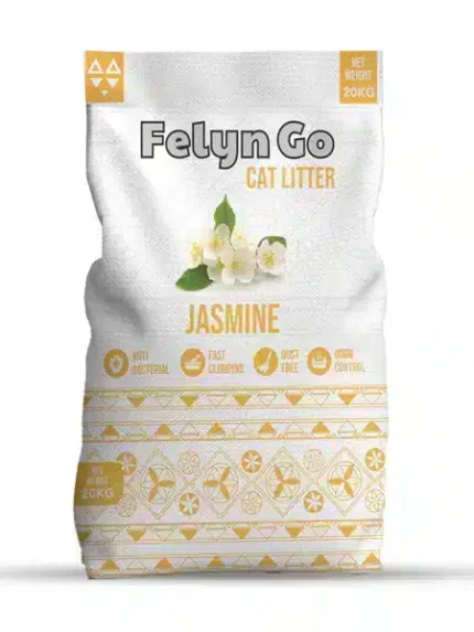 فلاين قو رمل للقطط بنتونيت عالي التكتل برائحة الياسمين 20كج