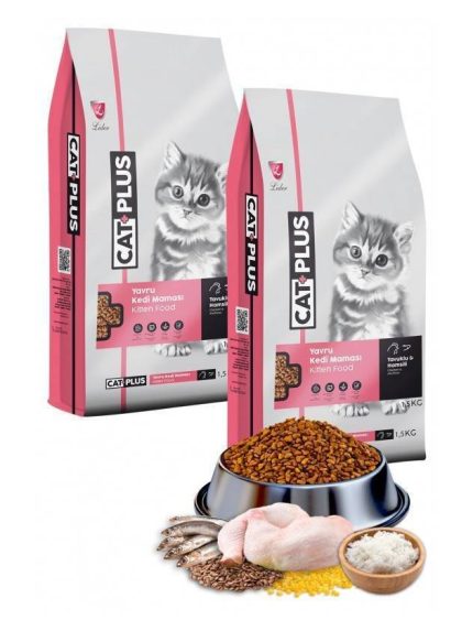 كات بلس طعام جاف للقطط الصغيرة بالدجاج وانشوفى 15 كج