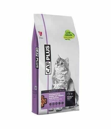 كات بلس طعام جاف للقطط المعقمة بالدجاج والانشوفة 15 كج