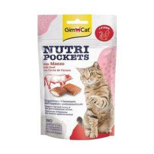 GimCat Nutripockets Treats for Cats with Beef 60g