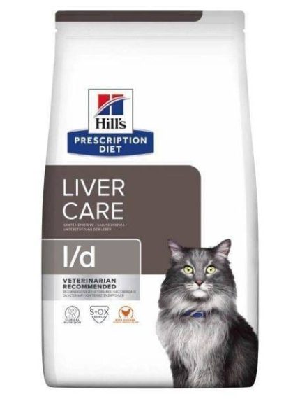 هيلز طعام جاف l/d للقطط البالغة مخصص لقصور الكبد بالدجاج 1.5 كيلو