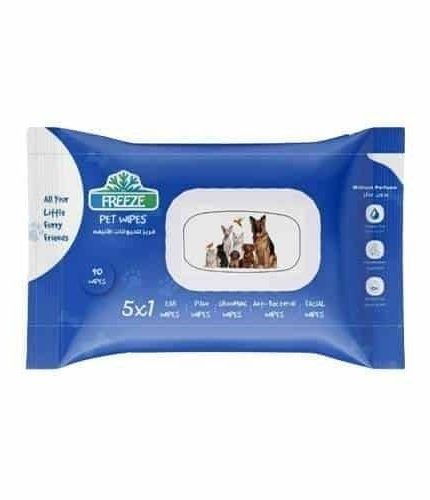 فريز مناديل مبللة للقطط والكلاب 90 منديل