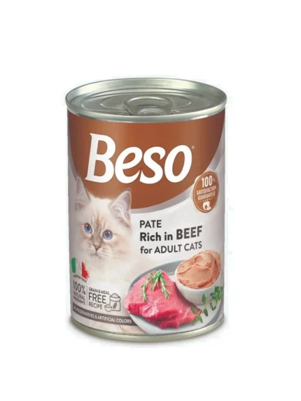 بيسو طعام رطب للقطط البالغة بنكهة اللحم 400 غ - وجبة متكاملة