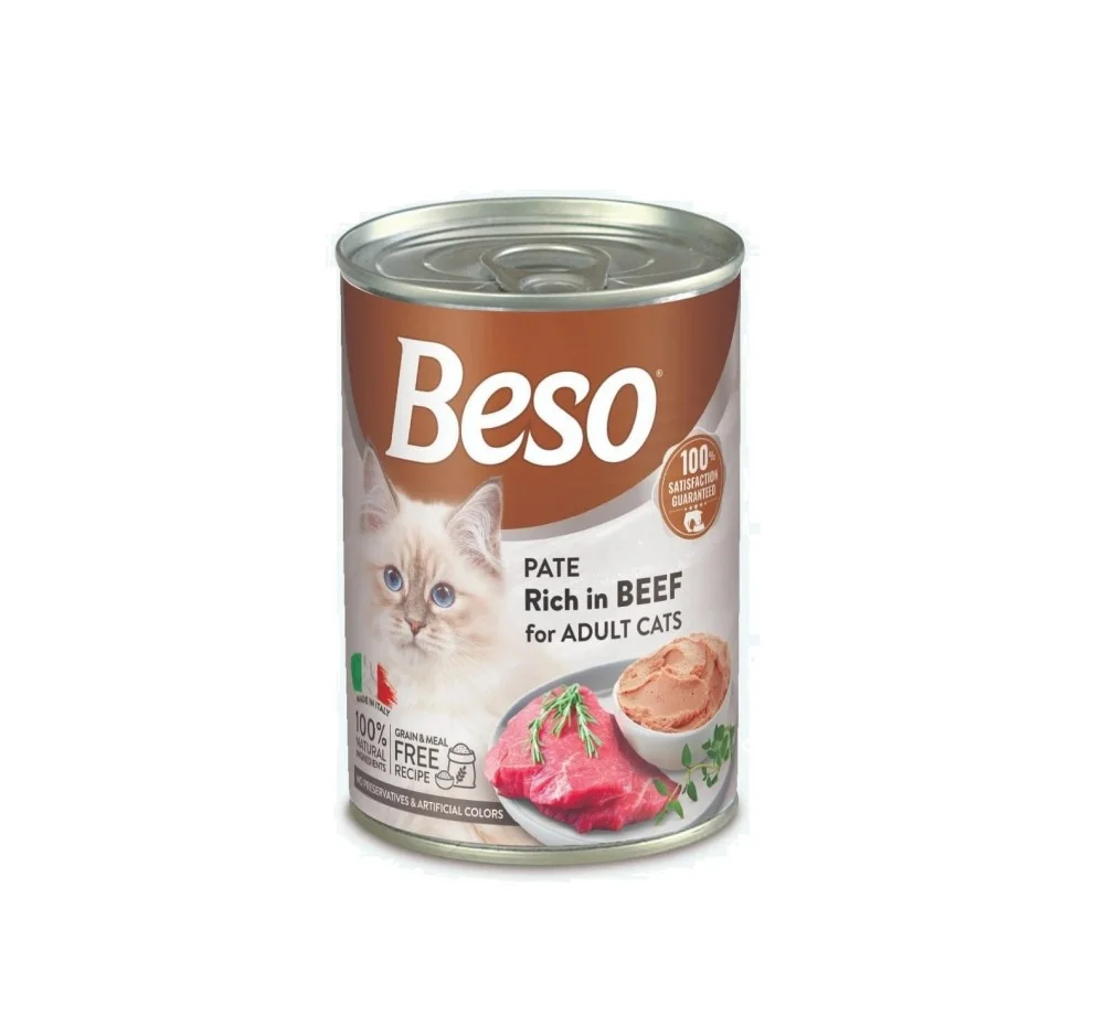 8015912513670 بيسو طعام رطب للقطط البالغة بنكهة اللحم 400 غ - وجبة متكاملة