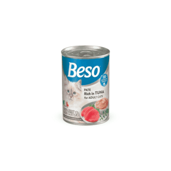 Beso canned food for adult cats with rice and tuna flavor, 400 grams