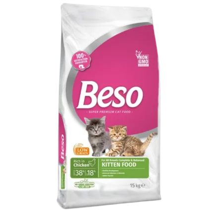 طعام جاف بيسو كتن للقطط الصغيرة بالدجاج والارز 15 كيلو
