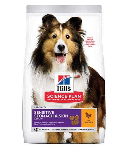 هيلز طعام جاف للكلاب متوسطة الحجم التي تعاني من حساسية الجلد والمعدة بطعم الدجاج 2.5 كج