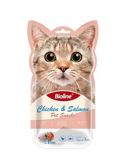 بيولاين مكافأت للقطط بالدجاج والسالمون