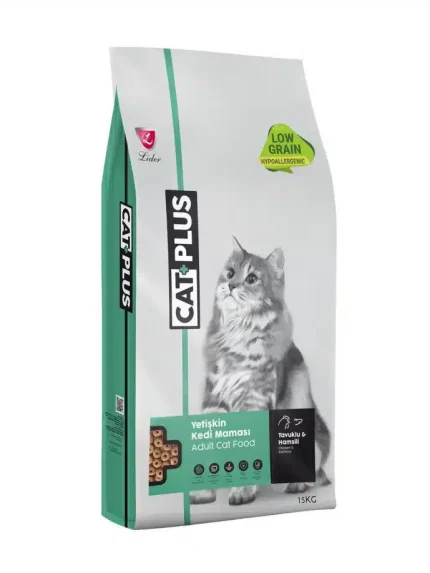 كات بلس طعام جاف للقطط البالغة بالدجاج والانشوفة 15 كيلو