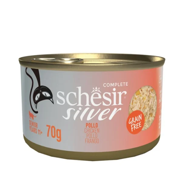 SCHESIR SILVER SENIOR CAT, CHICKEN IN BROTH 70G