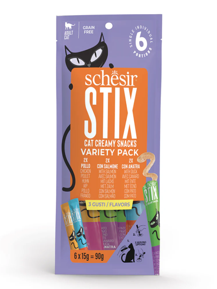 شيزير مكافأة سائلة متعدد عبوات الدجاج والبط والسلمون للقطط 15x6 جرام