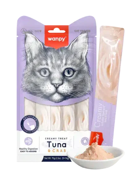 وانبي مكافات للقطط بالتونة والسلطعون 5×14 جرام