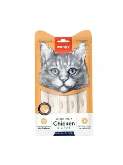 وانبي مكافات للقطط بنكهة الدجاج والسلطعون 5×14 جرام