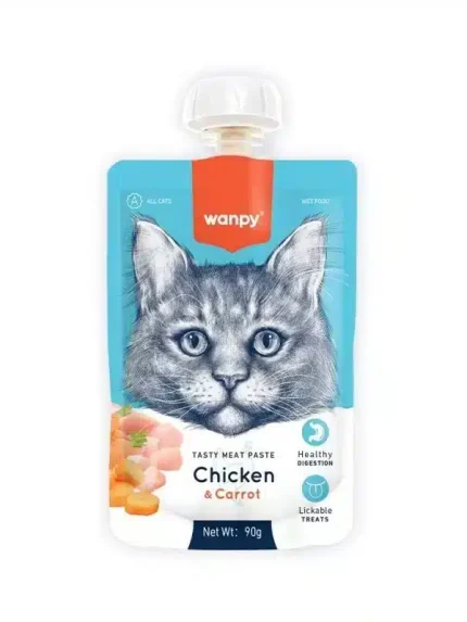 وانبي كريمة للقطط بالدجاج والجزر 90 غ
