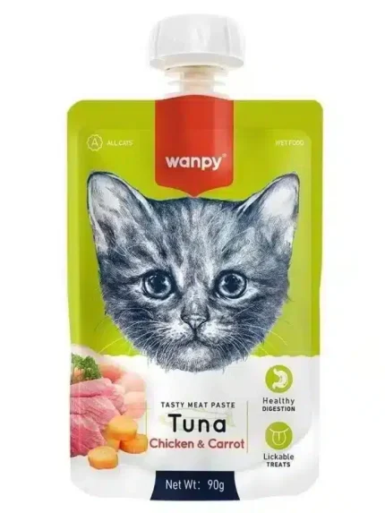 وانبي كريمة للقطط بالتونا والدجاج والجزر 90 غ