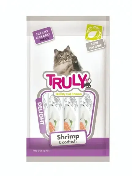 ترولي مكافات القطط بنكهة الجمبري وسمك القد 5×14 جرام