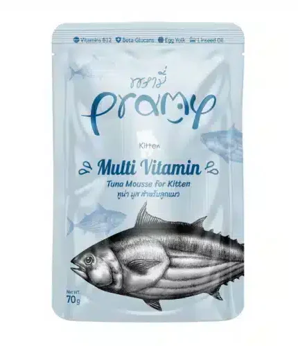 برامي اظرف التونة للقطط الصغيرة متعدد الفيتامينات 70 جرام