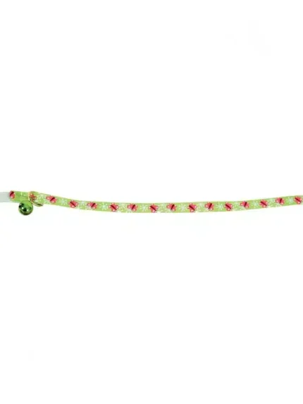 زولكس طوق للقطط نايلون شكل فراشات مع جرس اخضر