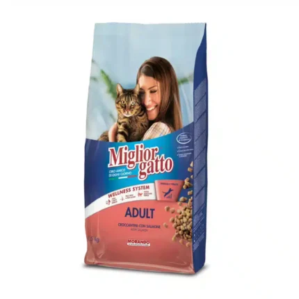 ميجليور جاتو طعام جاف للقطط البالغة بالسالمون 1.50 كيلو