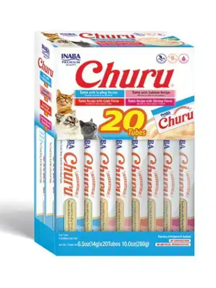 تشورو تشكيله من نكهات البحريه مكافئات للقطط ، 20 مكافئه × 14 جرام