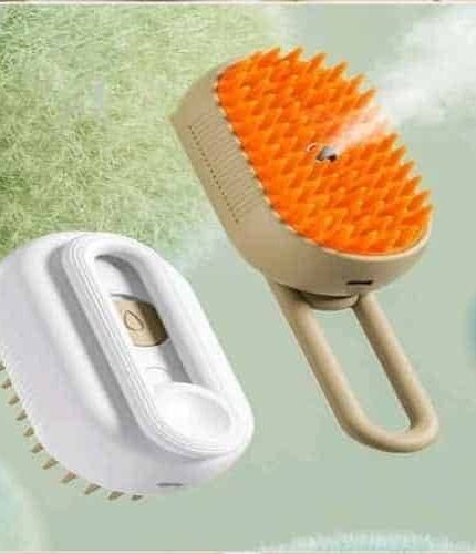 فرشاة كهربائية بخارية لتدليك و تنظيف شعر الكلاب و القطط