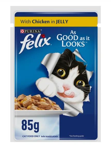 فيليكس طعام رطب للقطط بالدجاج في الهلام 85 جرام