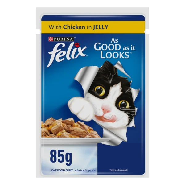 Felix Chicken In Jelly, Cat Wet Food, 85 gm