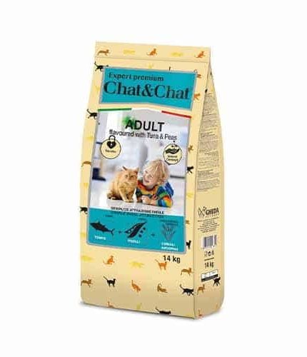 شات اند شات طعام جاف للقطط البالغة بطعم التونا و البازلاء