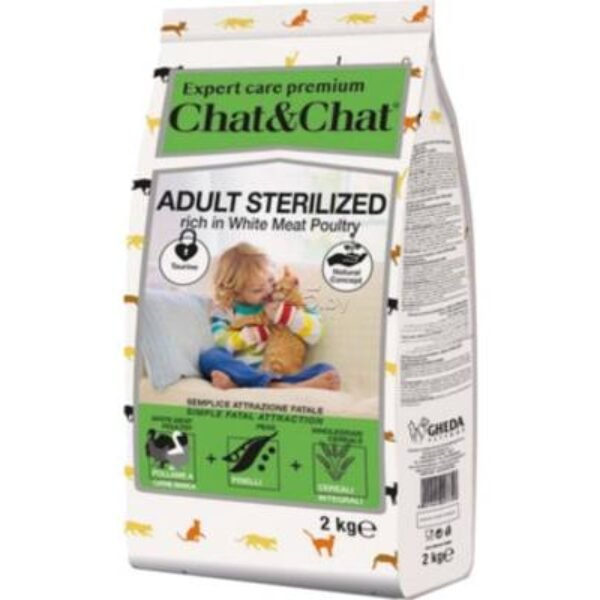 Chat and Chat Dry Food with Sterilized Adult Cats 2 kg