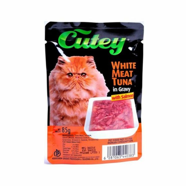 Cutey White Meat Tuna in Gravy with Salmon Wet Cat Food - 85 g