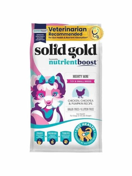 سوليد جولد مايتي ميني طعام جاف للكلاب دجاج والحمص بالقرع خالي من الحبوب والجلوتين 1.7 كج