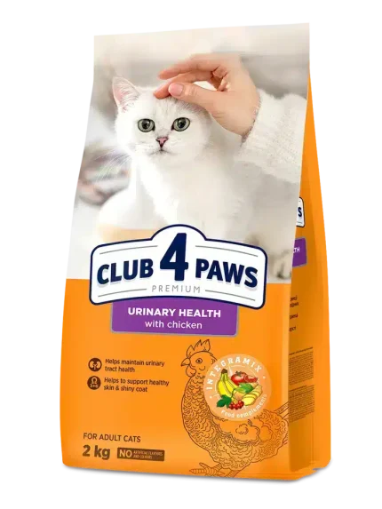 كلوب 4 باوز طعام جاف للقطط يوريناري بالدجاج 2 كيلو