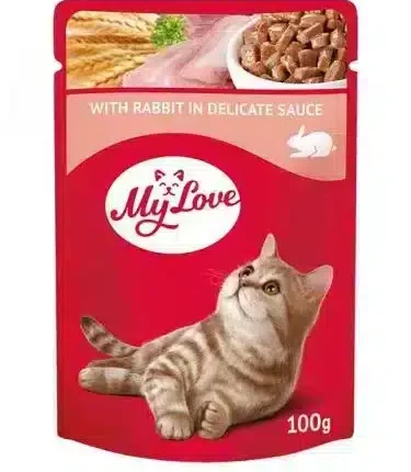ماي لاف طعام رطب للقطط بالديك الرومي و الارنب100 جرام