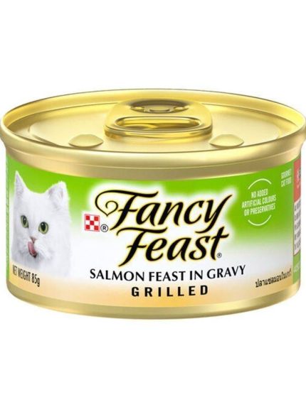 فانسي طعام رطب للقطط بالسلمون في المرق 85 جرام