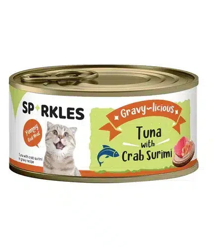 سباركليز طعام رطب للقطط بالتونا و السلطعون 80 جرام