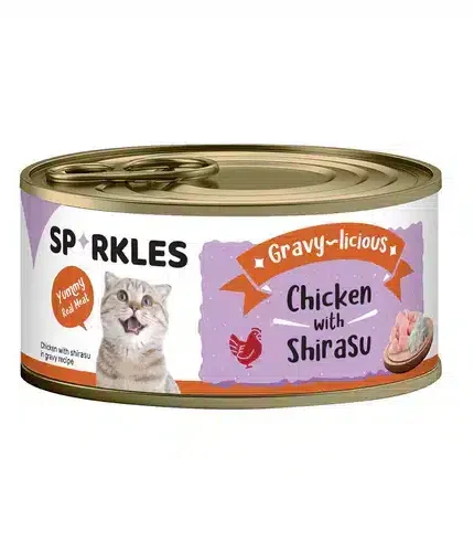 سباركلز طعام رطب للقطط بالدجاج وسمك الشيراسو 80 جرام