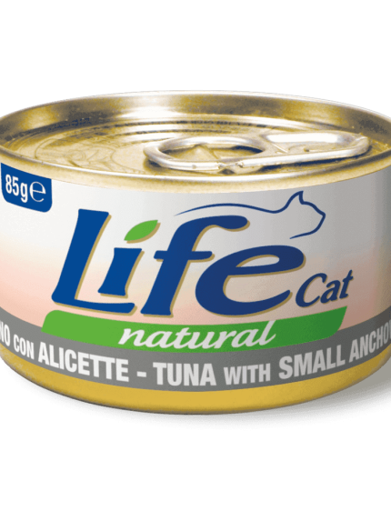 لايف كات طعام رطب للقطط تونا مع سمك الانشوفة الصغير 85 جرام