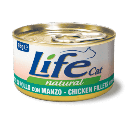 لايف كات طعام رطب للقطط فيليه الدجاج مع اللحم البقري 85 جرام