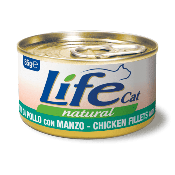 Life Cat Natural Chicken with Beef Canned Cat Food - 85 g