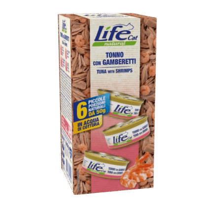 لايف كات طعام رطب للقطط تونا مع الروبيان بالمرق 6×50 جرام