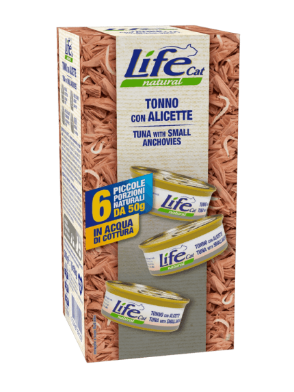 لايف كات طعام رطب للقطط تونا مع سمك الأنشوفة الصغير 6×50 جرام