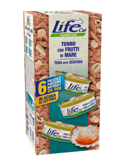 لايف كات طعام رطب للقطط تونا مع المأكولات البحرية 6×50 جرام