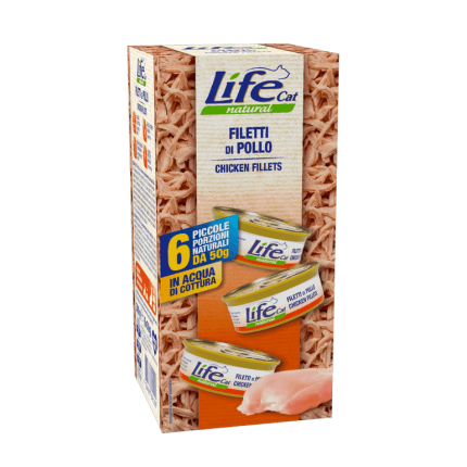 لايف كات طعام رطب للقطط بالدجاج 6×50جرام