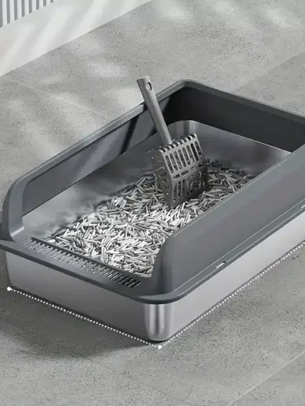 صحن فضلات للقطط من الاستيل 20×40×60 cm