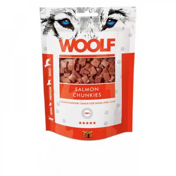 Woolf Salmon Chunkies Dog and Cat Treat - 100 g