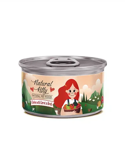 ناتشورال كيتي طعام رطب للقطط بالدجاج و الجزر مع المرق 80 جرام