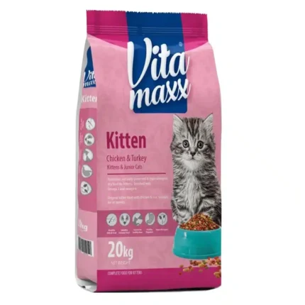 فيتا ماكس دراى فود للقطط مع الدجاج والديك الرومي 20 كيلو