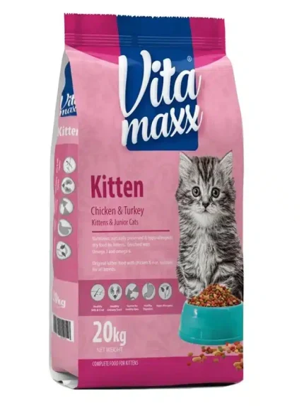 فيتا ماكس دراى فود للقطط مع الدجاج والديك الرومي 20 كيلو